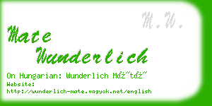 mate wunderlich business card